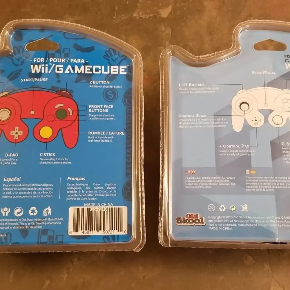 2 Gamecube Controllers - Red & White (NEW) - Nintendo - Old Skool